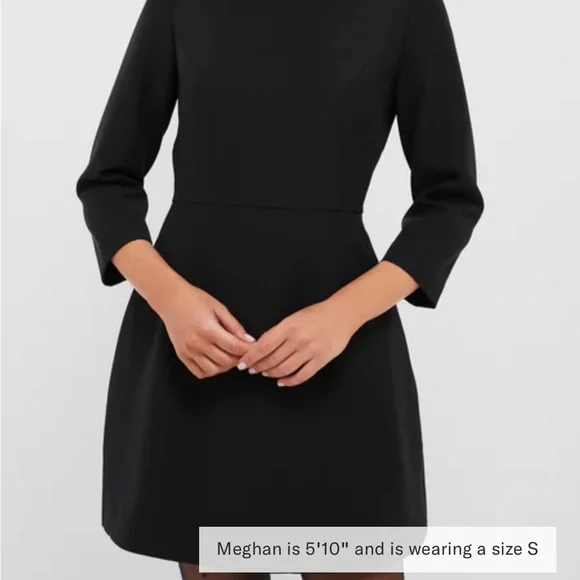 Tuckernuck Black Three-Quarter Sleeve Structured Mini Dress, NWOT - Picture 3 of 14